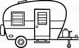 Camper Clipart Vector Clip Illustration Cartoon Camping Line Campers Happy Vintage Drawing Retro Drawings Graphic Pencil Graphics Trees Choose Board sketch template