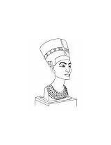 Coloring Bust Nefertiti Mummy Egyptian sketch template