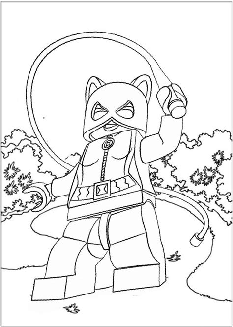 lego catwoman  fight scene coloring page