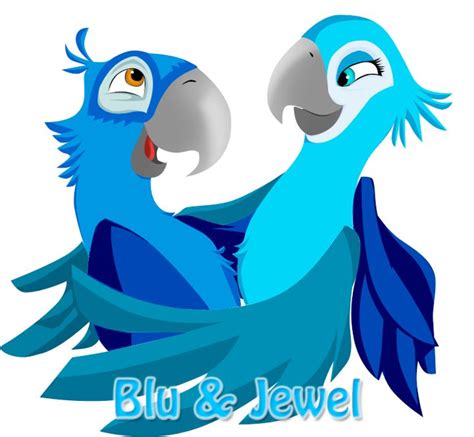 blu and jewel hug jewel from the movie rio fan art