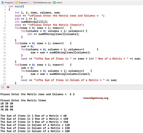 program  find  sum   row   column   matrix zohal