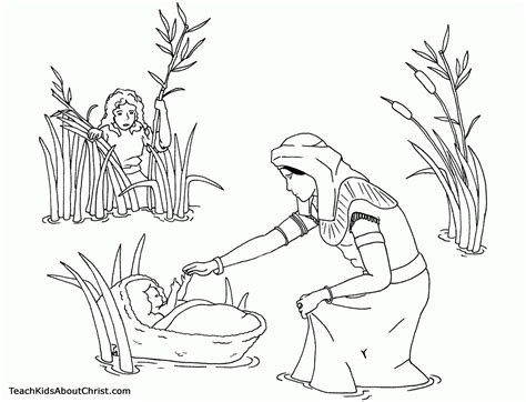 baby moses coloring page coloring home