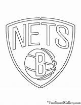 Logo Nets Brooklyn Nba Coloring Stencil Team Stencils Freestencilgallery Pumpkin sketch template