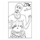 Tupac sketch template