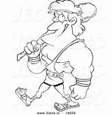 Outline Cartoon Vector Hercules Carrying Outlined Coloring Club Leishman Ron sketch template