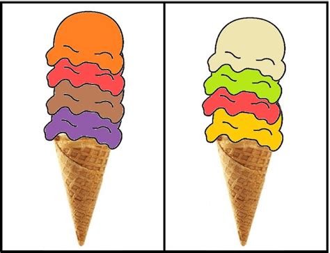 kleuren en volgorde stapelspel met ijsjes kleuren thema kaarten