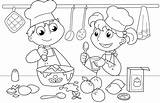 Kitchen Cartoon Kids Drawing Coloring Pages Getdrawings sketch template