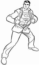 Superman Kent Clark Coloring Pages Drawings Fist Ahead Superhero sketch template