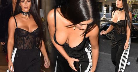 what are those kim pairs lace bustier with baggy track pants