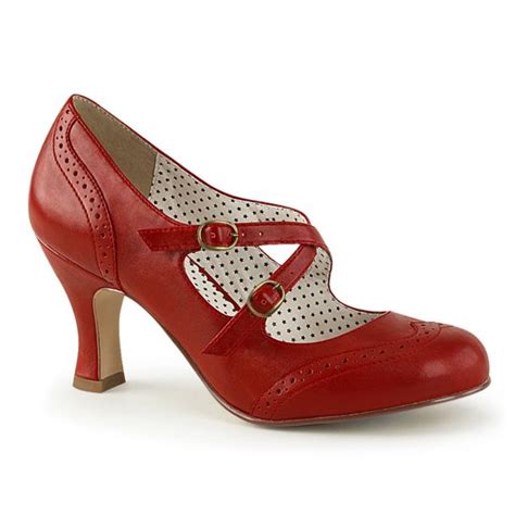 kitten heels flapper 35 red pin up couture