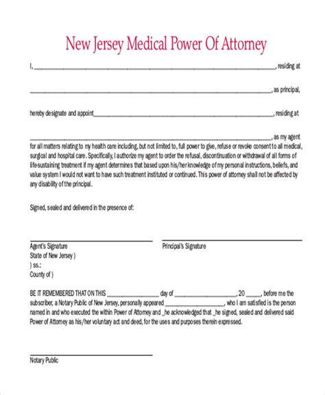 printable power  attorney form nj   punchy ruby website