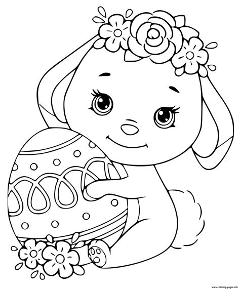 pictures cute easter bunny coloring pages  printable
