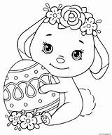 Easter Bunny Coloring Egg Pages Cute Printable Print Book Prints sketch template