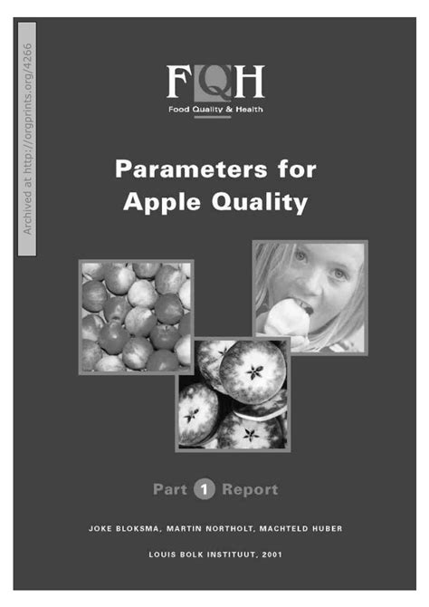 parameters  apple quality   outline    quality concept part  report