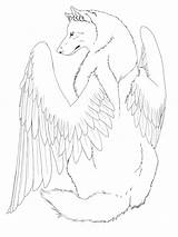 Wolf Wings Coloring Pages Drawing Winged Sad Line Drawings Anime Easy Base Sketch Print Animal Deviantart Lineart Color Getdrawings Edited sketch template
