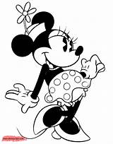 Minnie Coloring Mouse Classic Pages Disneyclips Cute sketch template