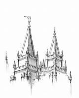 Sketch Slc Temples Mormon sketch template