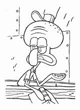 Squidward Coloring Pages Printable Bob Sponge Categories Gif sketch template