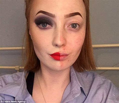 teenager who posted selfie with make up on just half face to show the power of cosmetics is