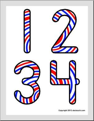 bulletin board red white blue numbers abcteach