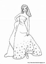 Barbie Coloring Pages Printable Princess Color Print Disney Girl Drawing Kids Book Little Dress Dresses Beautiful Educationalcoloringpages sketch template