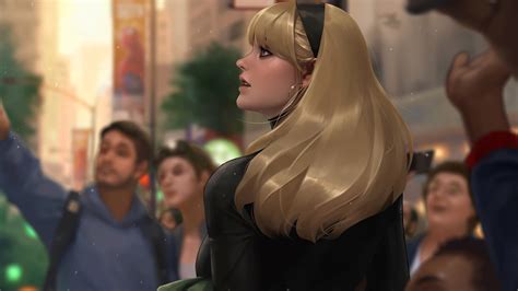 gwen stacy city 4k hd superheroes 4k wallpapers images