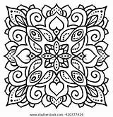 Doodle Mandala Henna sketch template