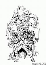 Coloring Guardians Galaxy Groot Pages Rocket Team Big sketch template