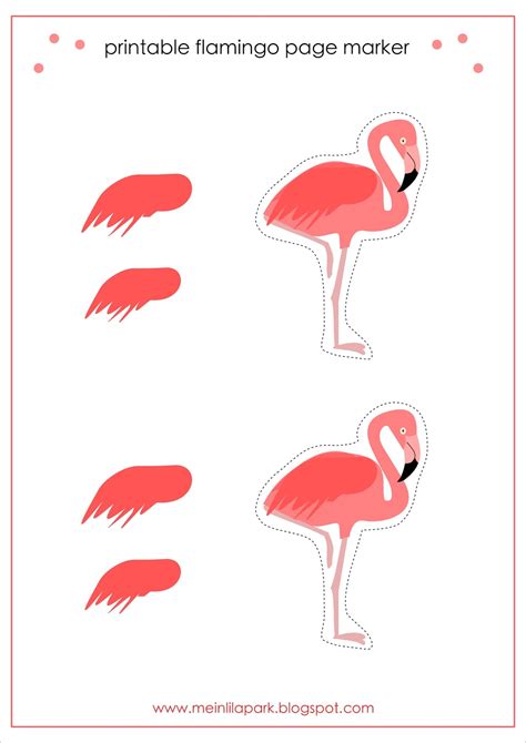 printable flamingo page marker flamingo lesezeichen freebie