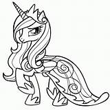 Coloring Pony Cadence Princess Pages Little Popular sketch template
