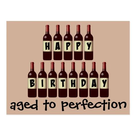 Aged To Perfection Wine Lover Happy Birthday Postcard Zazzle Ca