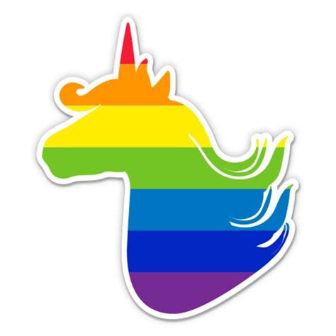 Gay Unicorn Pride Lgbt Rainbow Flag 12 Vinyl Sticker Waterproof