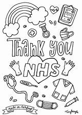 Coloring Nhs Thank Pages Printable Colouring Sheets Sheet Inspirational Drawings Rainbow Kids Drawing Poster Choose Board Save sketch template