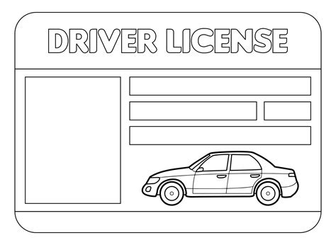 drivers license template coloring pages cake templates id card