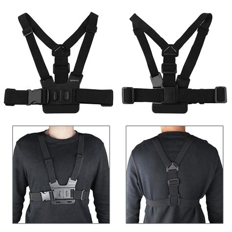 puluz adjustable body mount belt chest strap hook mount  gopro hero   session  session