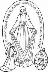 Virgen Milagrosa Miraculous Medal Vierge Medalla Miraculeuse Bernadette Laboure Paz Sainte Lourdes Colorier Médaille Vestita Donna Aparecida Medaille Reli Immaculée sketch template