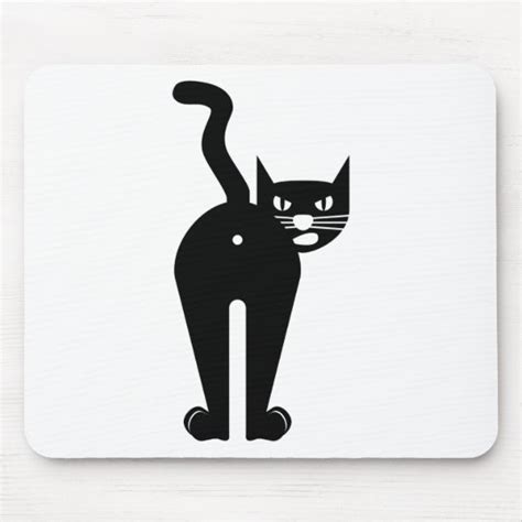 Black Cat Butt Hole Mouse Pad