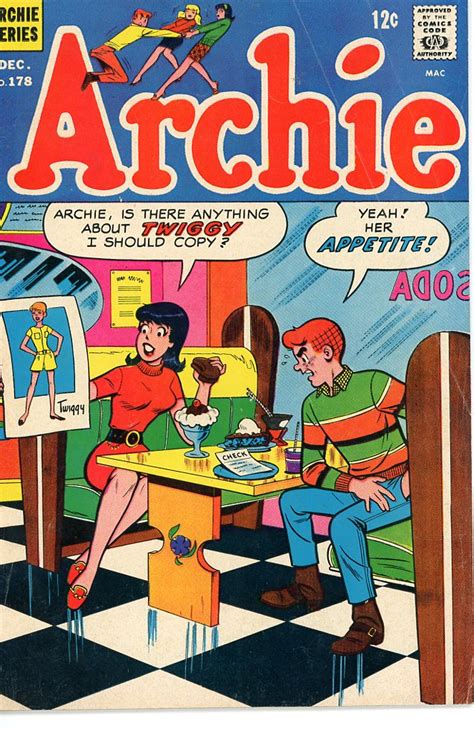 archie 178 vg f 1967 twiggy cover comic books silver age archie
