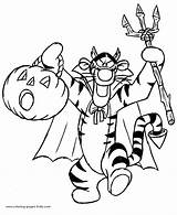 Coloring Halloween Pages Printable Holiday Color Winnie Pooh Season Kids Sheets Tigger Found Disney sketch template
