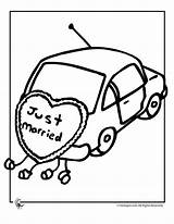 Wedding Coloring Pages Just Married Car Book Color Kids Printable Cars Books Getdrawings Drawing Popular sketch template