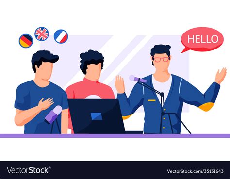 foreigners  communicating  english  vector image
