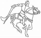 Knight Horseback Coloring Iv sketch template
