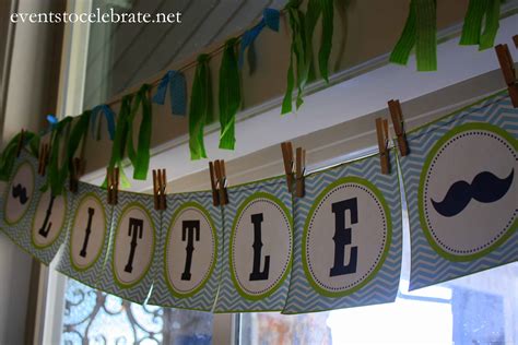 mustache baby shower banner printable  man baby shower banners