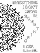 Coloring Positive Pages Mandala Printable Mindset Growth Quotes Color Inspirational Colouring Adult Quote Word Print Etsy Choose Board sketch template