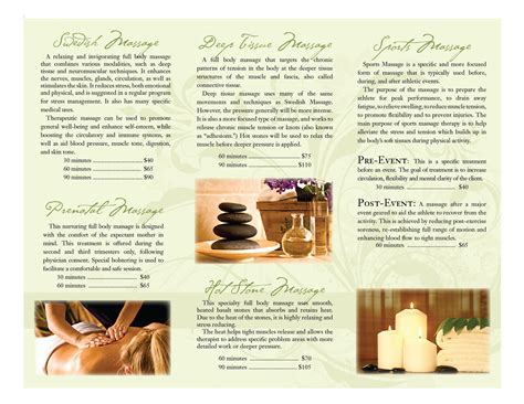 Massage Therapy Brochures Portfolio Massage Therapy Brochure