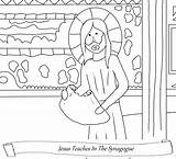 Synagogue Jesus Teaches sketch template