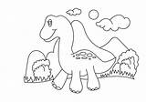 Dinosaur Coloring Pages Baby Kids Cute sketch template