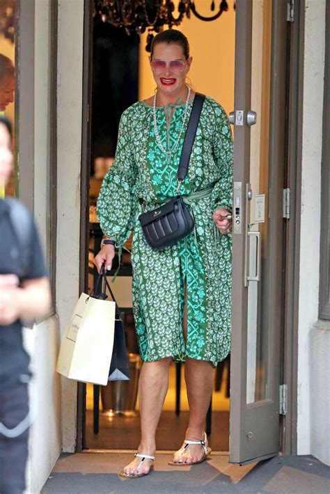 brooke shields in a green dress was seen out in new york city 06 07 2019