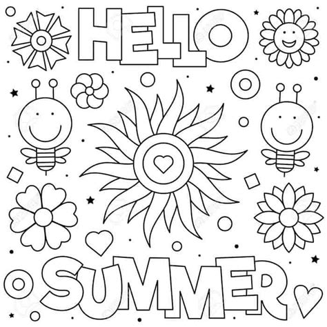 summer coloring page crayola   printable summer coloring