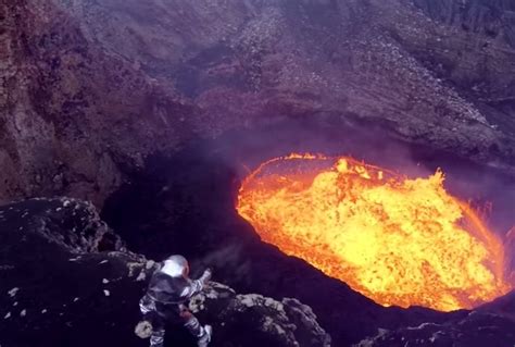 vanuatu amazing helicopter drone footage shows      active volcano video
